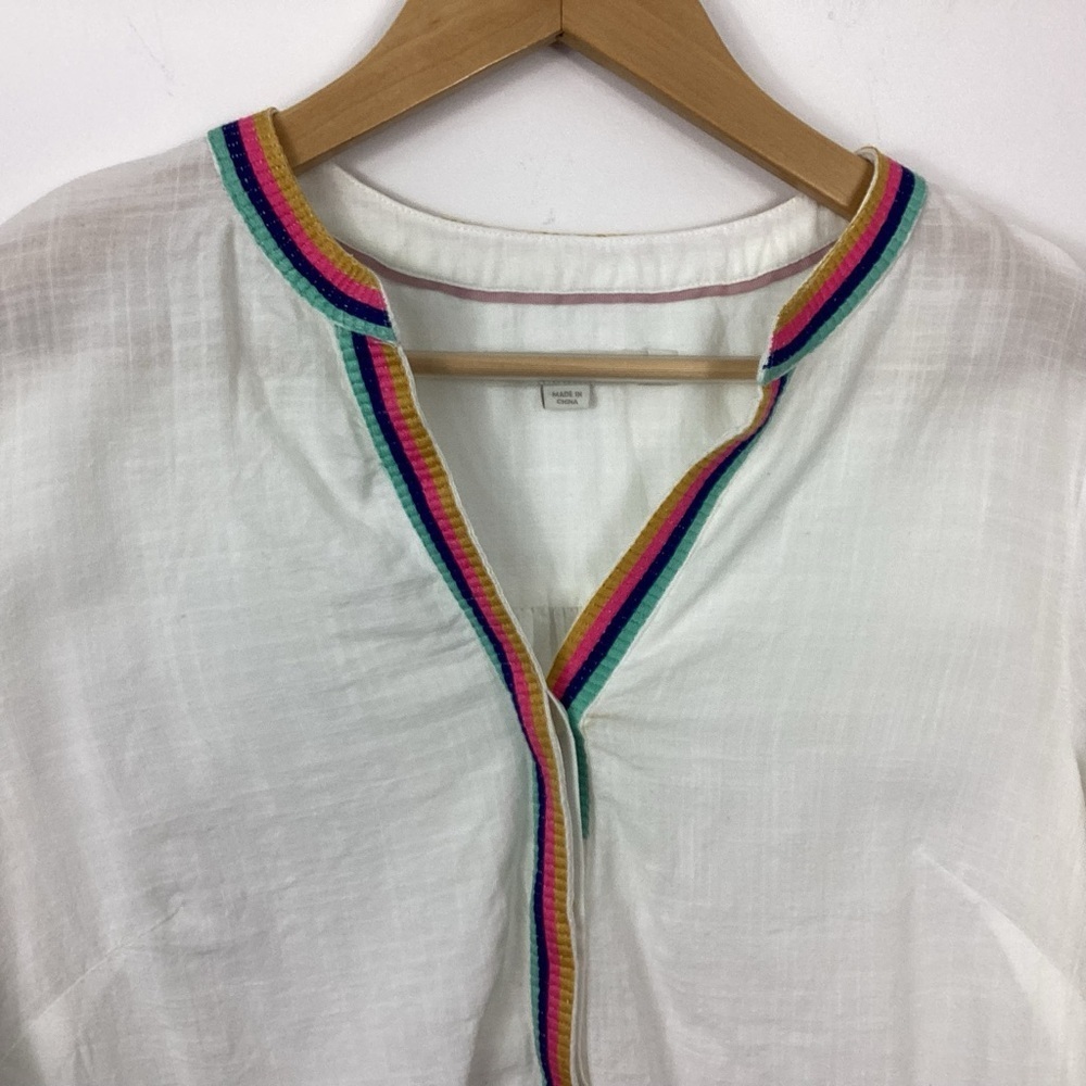 Boden Rainbow Trim Blouse Size 4 - Picture 2 of 8
